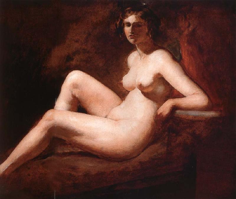  Reclining Femal Nude with Her Arm on a ledge